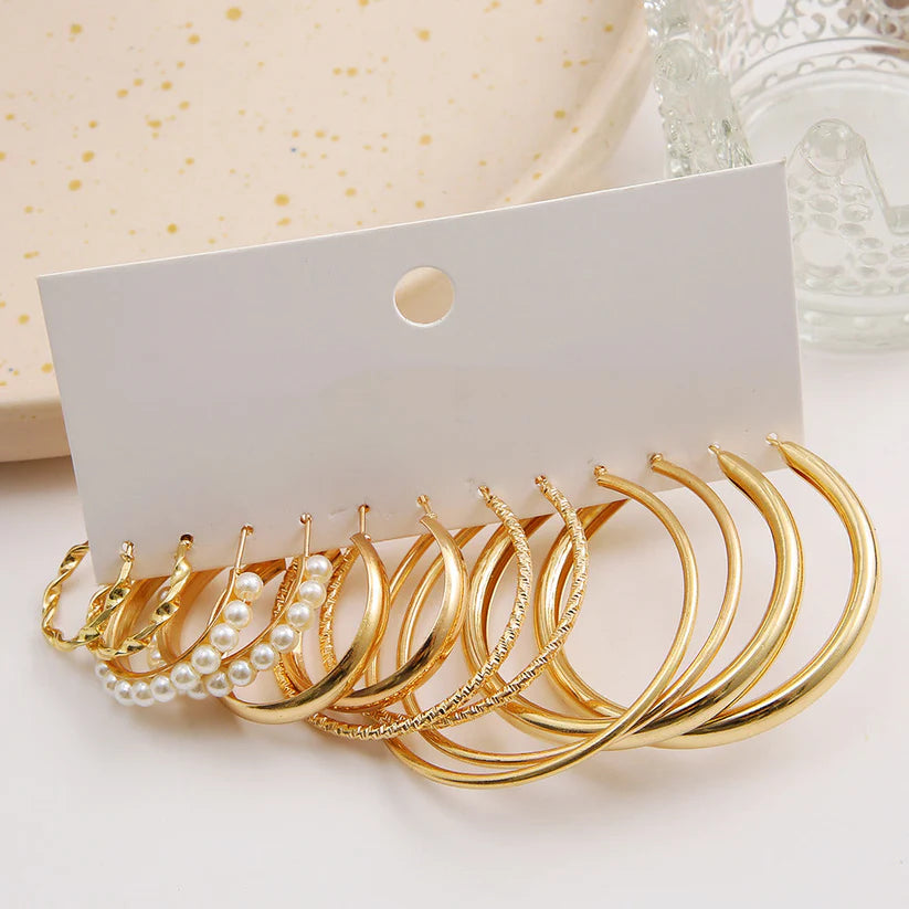 Ladies earrings six-piece set